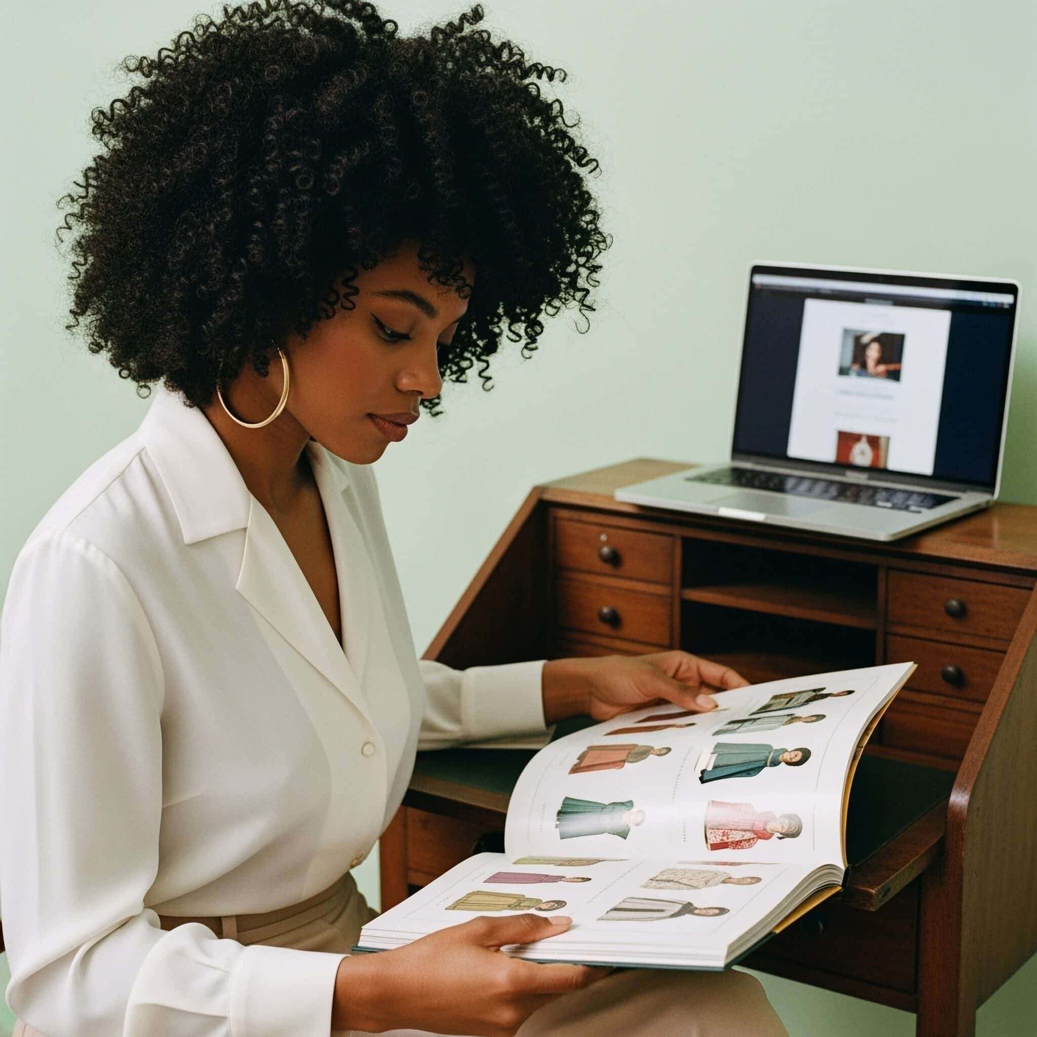 A person interactively Browse a physical catalog direct mail