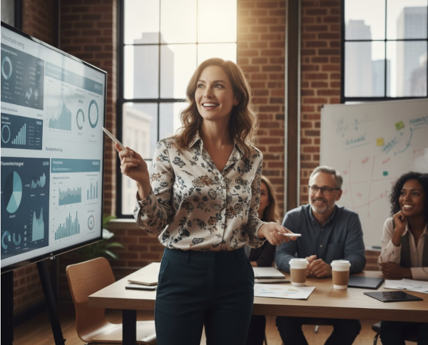 woman in board meeting