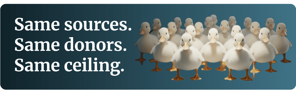 Same sources, same donors, same ceiling.